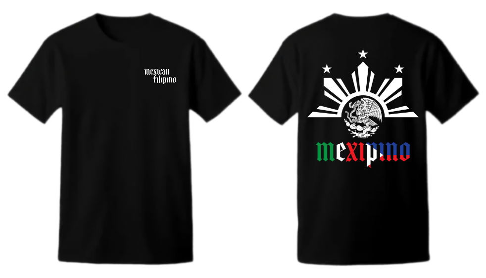 Black Tee Flag print Mexipino Adult