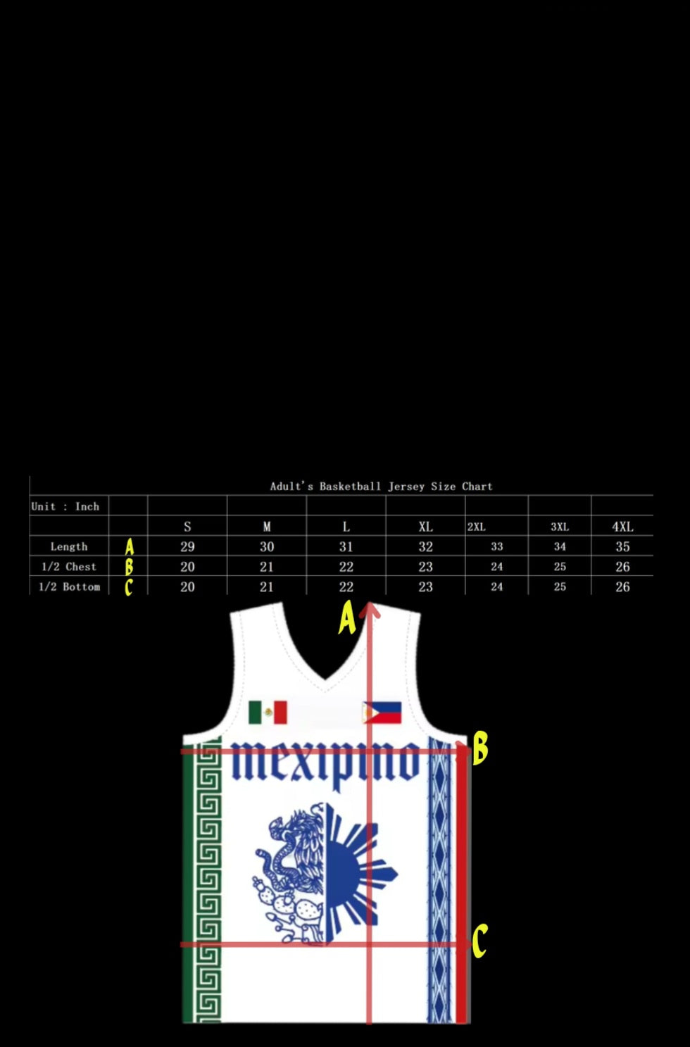 Mexipino BaksetBall Jersey (Adult)